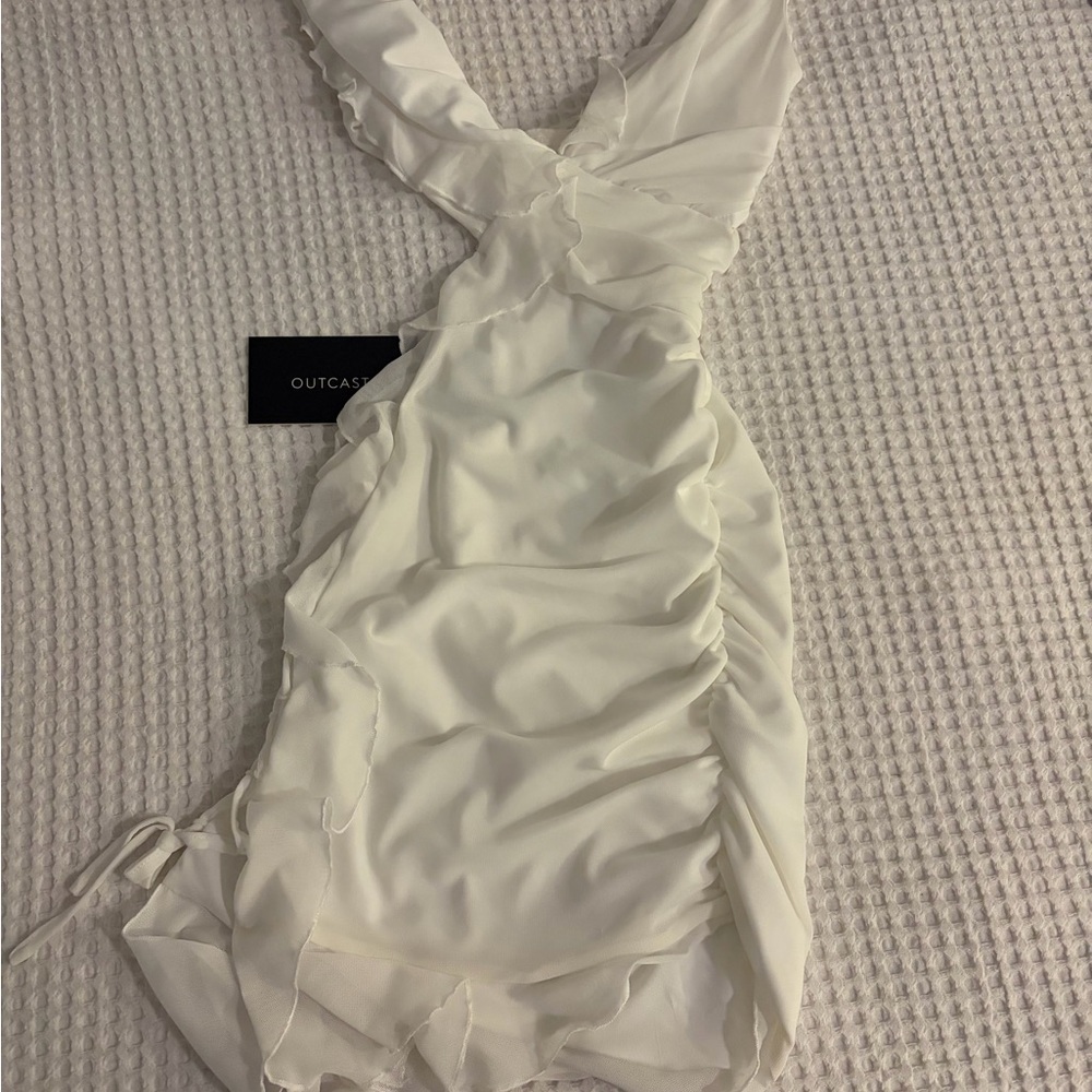 Outcast White Ruffled Mini Dress